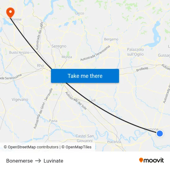 Bonemerse to Luvinate map