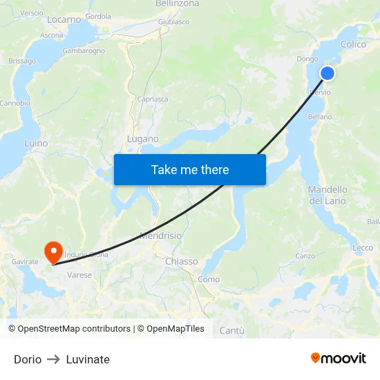 Dorio to Luvinate map