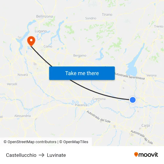 Castellucchio to Luvinate map