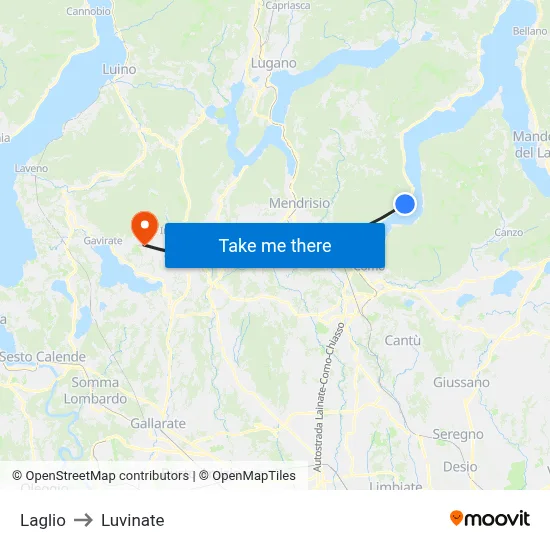 Laglio to Luvinate map