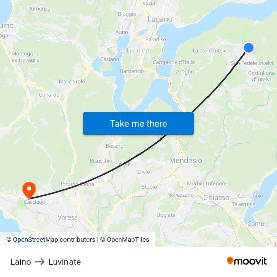 Laino to Luvinate map