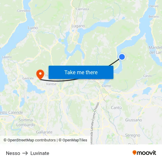 Nesso to Luvinate map