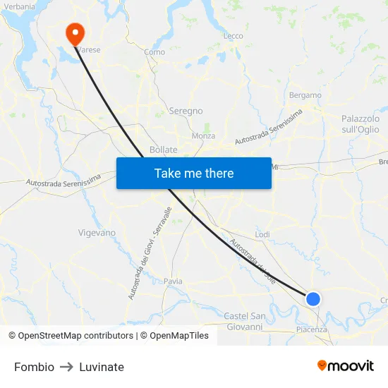 Fombio to Luvinate map