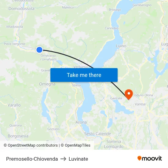 Premosello-Chiovenda to Luvinate map