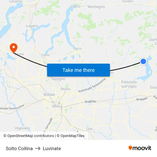 Solto Collina to Luvinate map