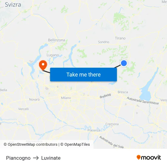 Piancogno to Luvinate map