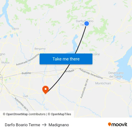 Darfo Boario Terme to Madignano map