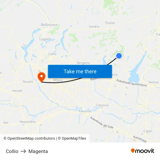 Collio to Magenta map