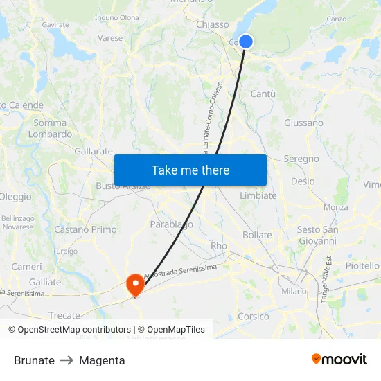 Brunate to Magenta map