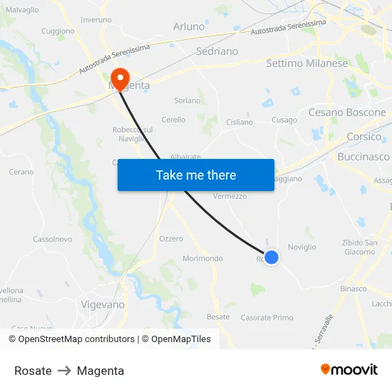 Rosate to Magenta map