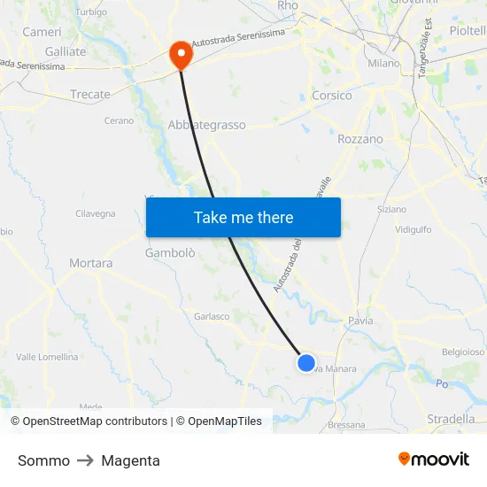 Sommo to Magenta map