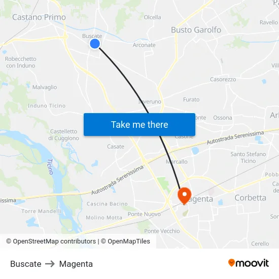 Buscate to Magenta map