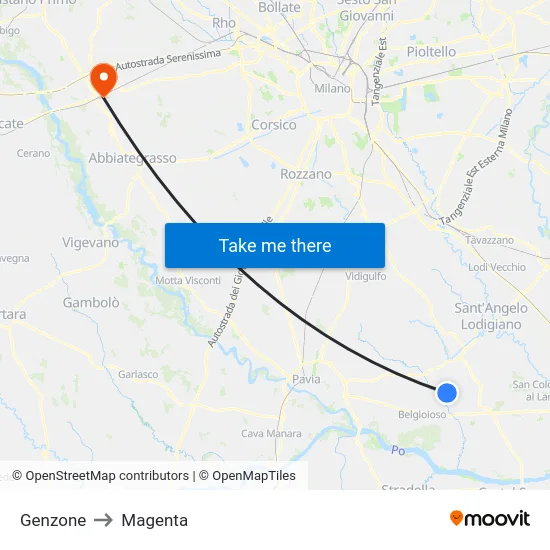 Genzone to Magenta map