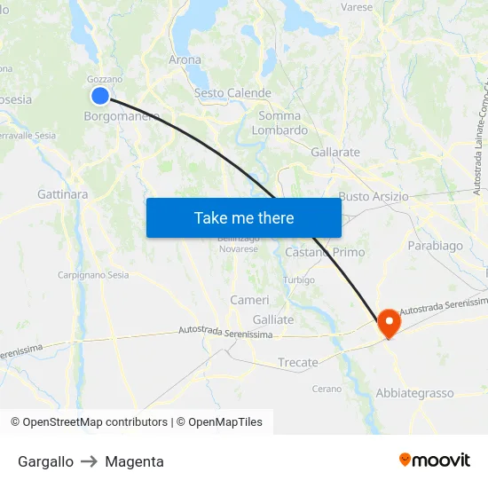 Gargallo to Magenta map