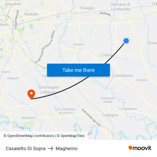 Casaletto Di Sopra to Magherno map