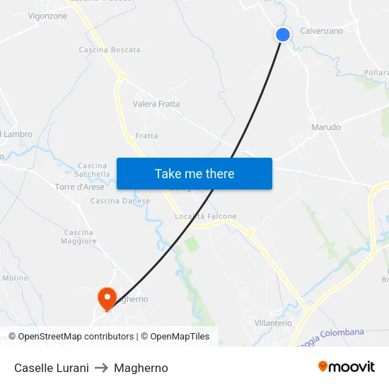 Caselle Lurani to Magherno map