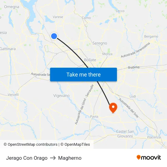 Jerago con Orago to Magherno map