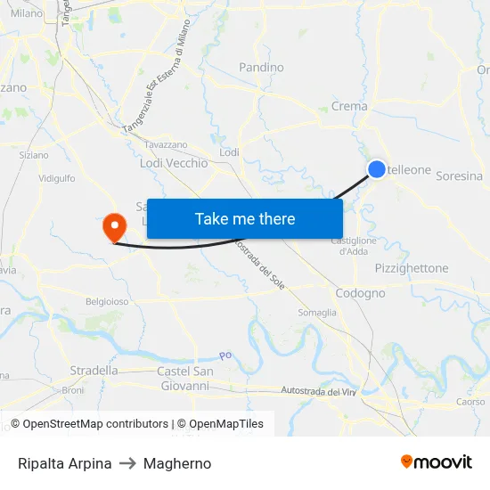 Ripalta Arpina to Magherno map