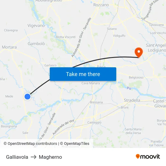 Galliavola to Magherno map