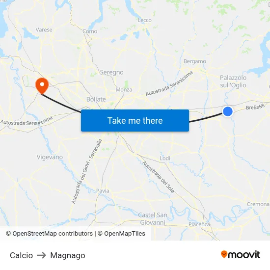 Soccer to Magnago map