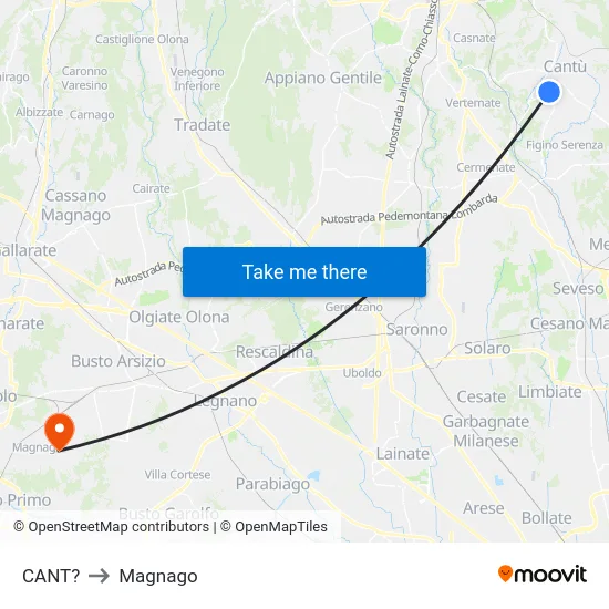 CANT? to Magnago map