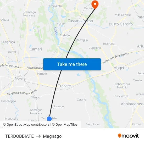 TERDOBBIATE to Magnago map