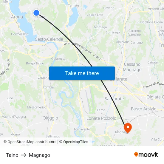 Taino to Magnago map