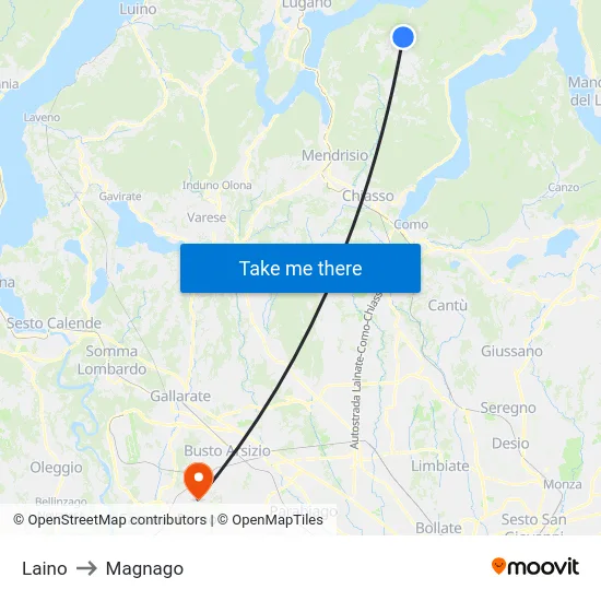 Laino to Magnago map