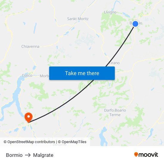 Bormio to Malgrate map