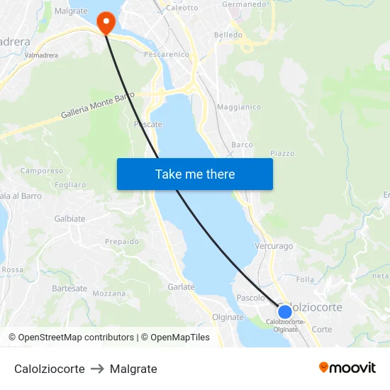 Calolziocorte to Malgrate map