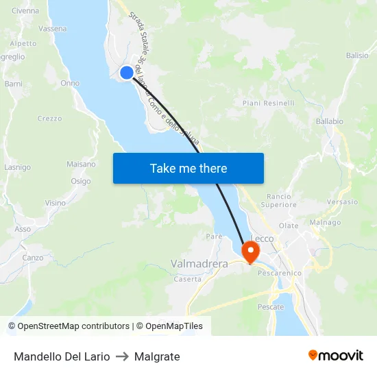 Mandello Del Lario to Malgrate map