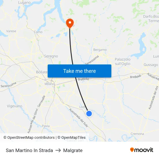 San Martino In Strada to Malgrate map