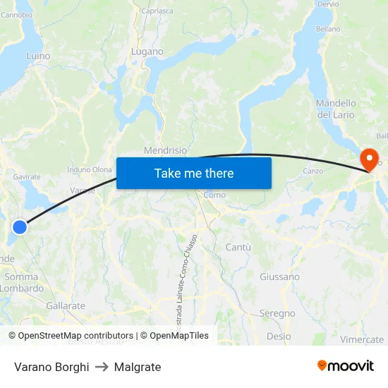 Varano Borghi to Malgrate map