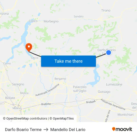 Darfo Boario Terme to Mandello Del Lario map