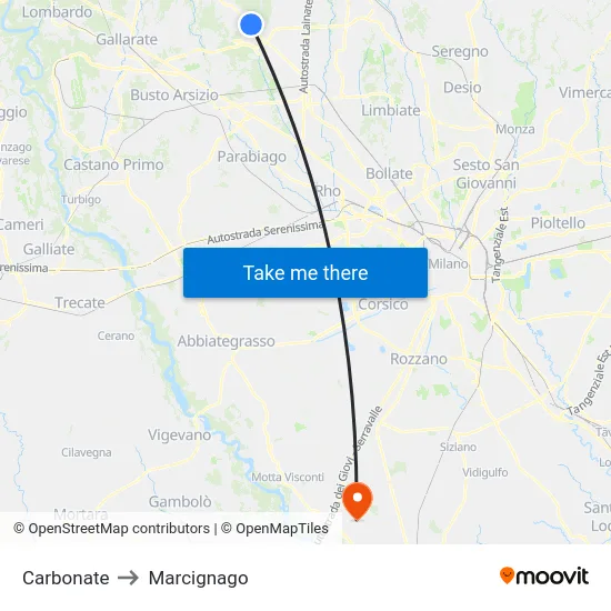 Carbonate to Marcignago map