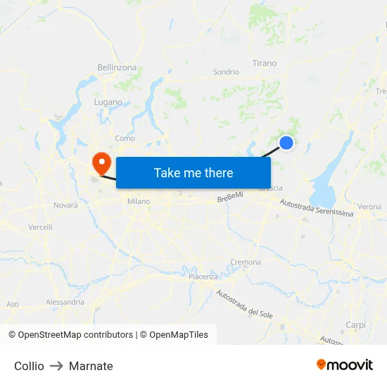 Collio to Marnate map