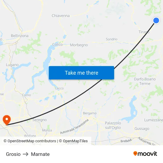 Grosio to Marnate map