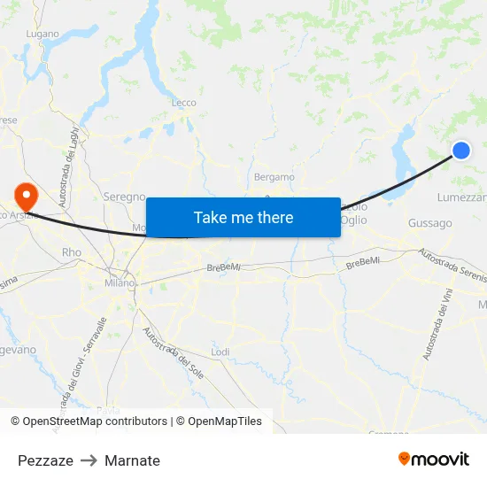 Pezzaze to Marnate map