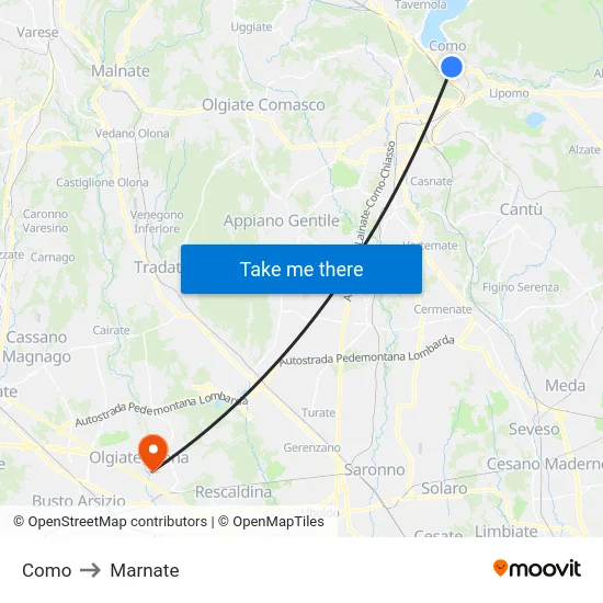 Como to Marnate map