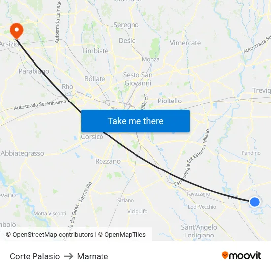 Corte Palasio to Marnate map