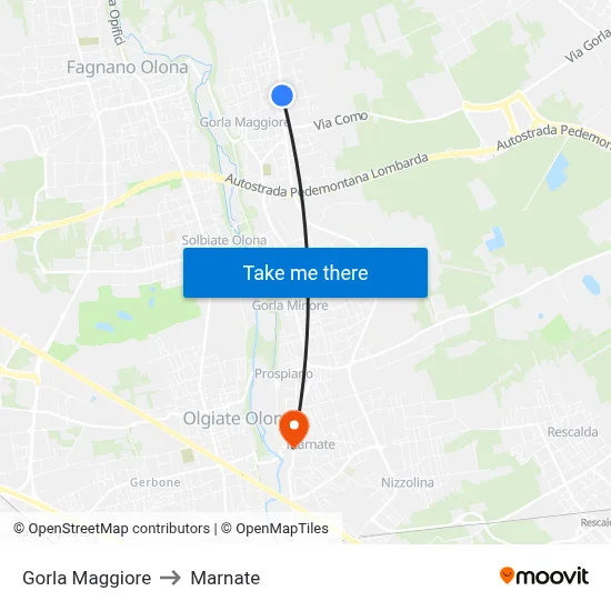 Gorla Maggiore to Marnate map
