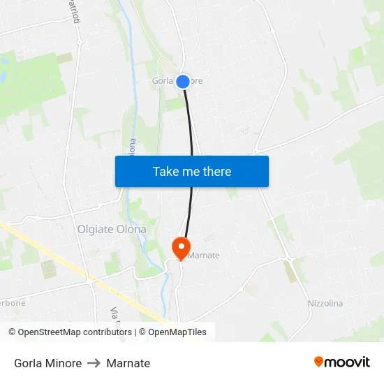 Gorla Minore to Marnate map