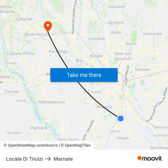 Locate di Triulzi to Marnate map