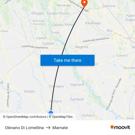 Olevano Di Lomellina to Marnate map