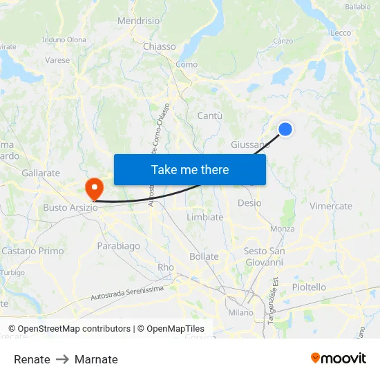Renate to Marnate map