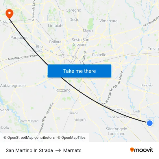 San Martino In Strada to Marnate map