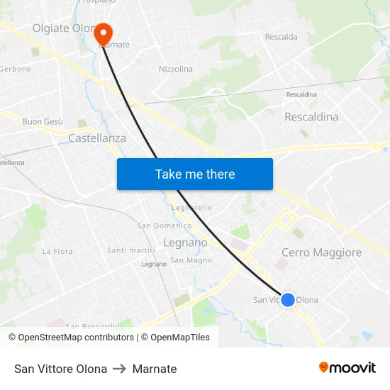 San Vittore Olona to Marnate map