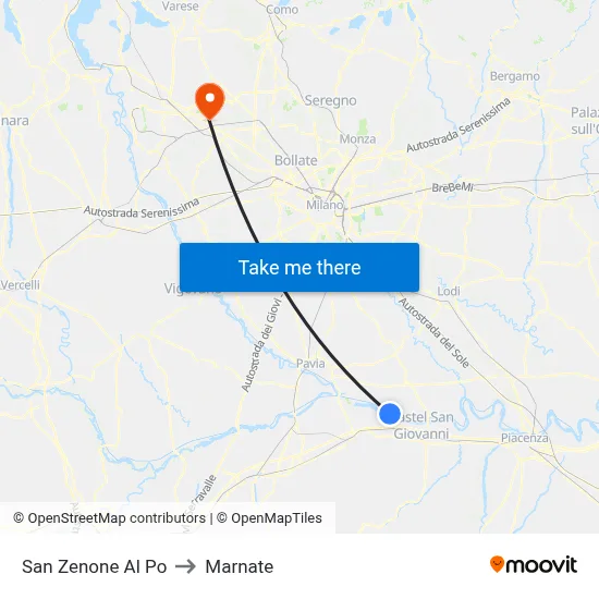 San Zenone al Po to Marnate map
