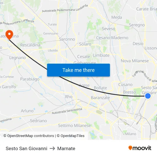 Sesto San Giovanni to Marnate map