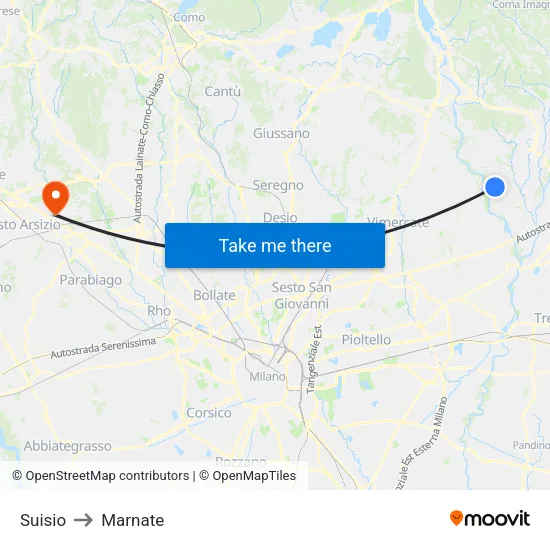 Suisio to Marnate map